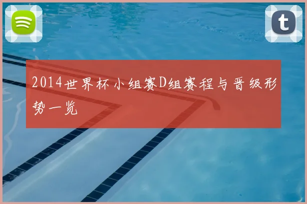 2014世界杯小组赛D组赛程与晋级形势一览